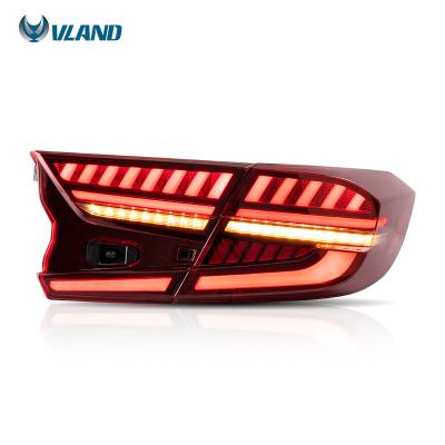 China ABS+PMMA VLAND Factory Wholesales Full LED Rear Tail Lamp Taillights With Dynamic Turn Signal 2018 2019 Tail Light For Honda 10th Accord for sale