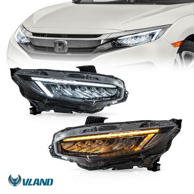 China VLAND Boot Animation Wholesale Full LED Headlights For 2016 10th 2017 2018 2019 2020 2021 Civic Head Lights Front Lamp for sale