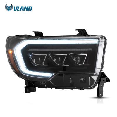 China VLAND Factory Sequential LED Headlights With Tundra Sequential Car Front Lamp Turn Signal Light 2007-2013 For Toyota Sequoia 2008-2021 for sale