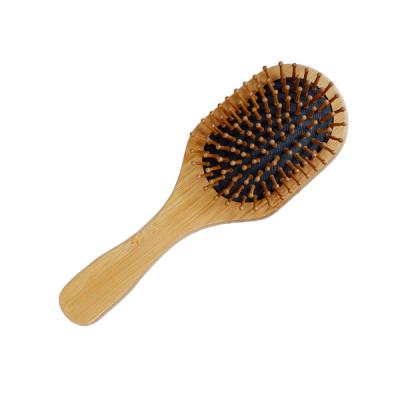 China Wholesale Eco Natural Wood Straightener Massage Comb Comfortable Sweep Anti Static Hairbrush With Handle Natural Rubber Pad for sale