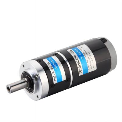 China Waterproof Low Noise 62MM 24 Volt 40W 60W 90Watt Electric DC Brushed DC Gear Planetary Motor With Planetary Gearbox With Encoder for sale