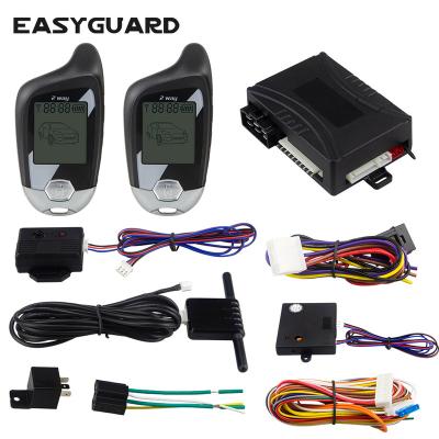 China EASYGUARD 2 Way Car Alarm LCD Display Beeper Display Security Microwave Wireless Car Alarm System DC12V for sale