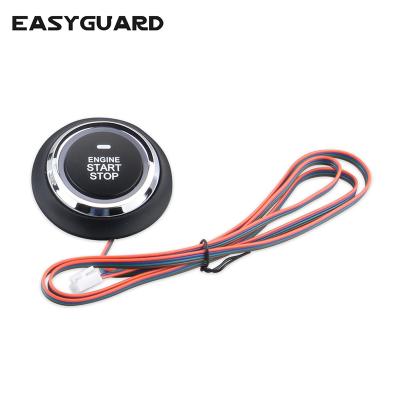 China Push Button Motor Start EASYGUARD Push Start Stop Key Replacement P2 Style, Universal Blue and Red Light Push Motor Start Button for sale