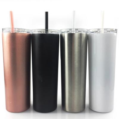 Chine 20oz 30oz Double Wall Stainless Steel Lean Tumblers Insulated Straight Water Cups Wine Tumbler With Lids And Straws à vendre