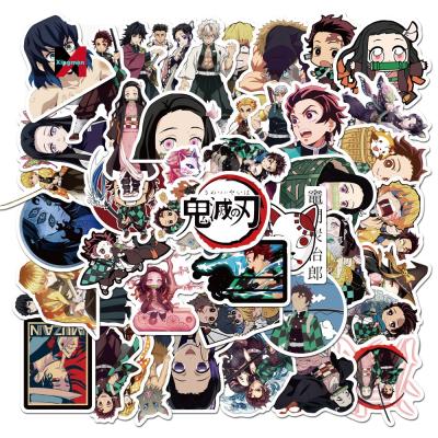 China Waterproof Laptop Decorative Guitar Suitcase Stickers Graffiti Sticker 50 Demon Slayer Kimetsu No Yaiba Stickers for sale