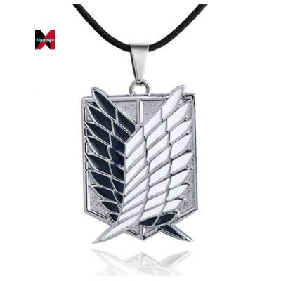 China Time Converter Hourglass Necklace Attack on the Giant Pendant Emblem Logo Japan Anime Survey Corps Jewelry for sale