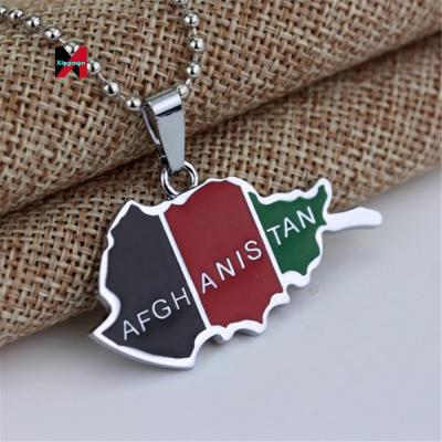 China Hiphop Item Fashion Jewelry Afghanistan Map Lead Free Necklace For Wholesale for sale