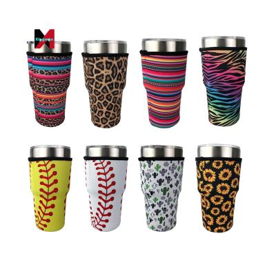 China XM RTS Neoprene Iced Coffee Cup Sleeve 30 Waterproof Sensitive Marble Tumbler 32oz Cup Cover Holder for sale