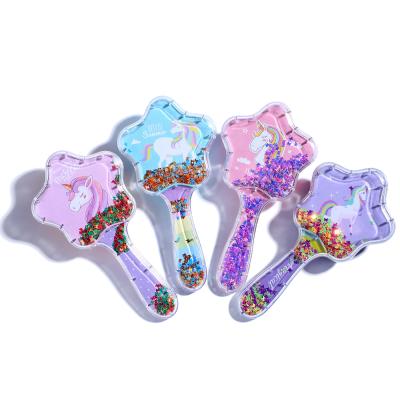 China High Quality Design Unicorn Print Plastic Brush Candy Girls Hair Comb For Babies Long Hair Comb Massage for sale