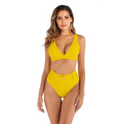 China Solid Color Non-toxic Polyester Hot Selling Mini Bikini Girls Strap Swimwear Micro Bandage Bikini for sale