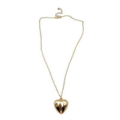 China FASHIONABLE Wholesale Simple Flexible Shiny Dangle Retro Ladies Long Heart Necklace for sale