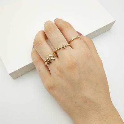 China FASHIONABLE Best Selling European American Simple Women's Ring Jewelry Rings Alloy 3 Piece Joint Set for sale