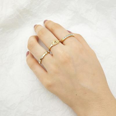 China FASHIONABLE Factory Direct Fine Ring 3 Piece Set Alloy Combination Eternity Rings Sets Jewelry Women for sale