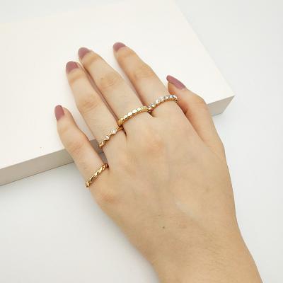 China Newest Fashionable Korean Style Simple Thin Joint Ring 4 Pieces Set Metal Geometric Ring Set Women Simple for sale