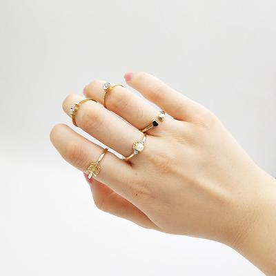 China Pinky Ring Women Fashion Couple Ring simple multilayer set of 5 pieces of the stain 2020 FASHIONABLE beautiful for sale