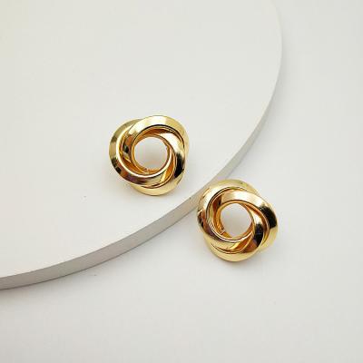 China Fashionable High Quality Korean Geometric Circle Women's Hot Selling Simple Spiral Thick Stud Earrings for sale