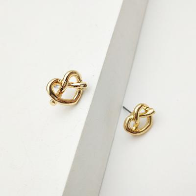 China FASHIONABLE Korean Custom Temperament Double Circle Metal Earring Minimalistic Heart Sweet Earrings for sale