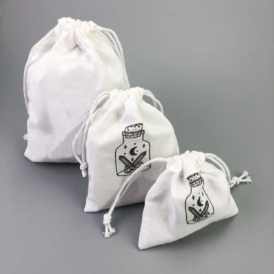 China Custom Recyclable Cotton Drawstring Pouch Bags Small Reusable Eco Friendly Organic Cotton Drawstring Bag With Logo for sale