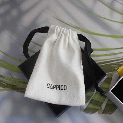 China Recyclable Customized Customized White Cotton Bag For Shoes Drawstring Cotton Bags With Logo for sale