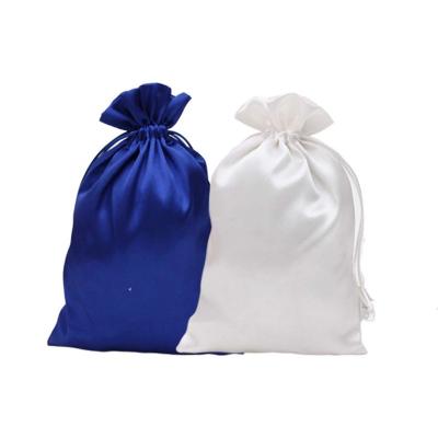 China Custom Made Woman Wig Storage Packaging Drawstring Custom Shoes Dust Satin Silk Bags For Hair Extensions for sale