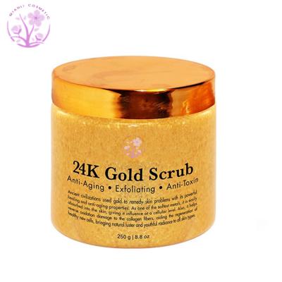 China Exfoliator OEM Face Beauty Care 24k Gold Face Scrub Face Body Cleaning Scrub Gel for sale