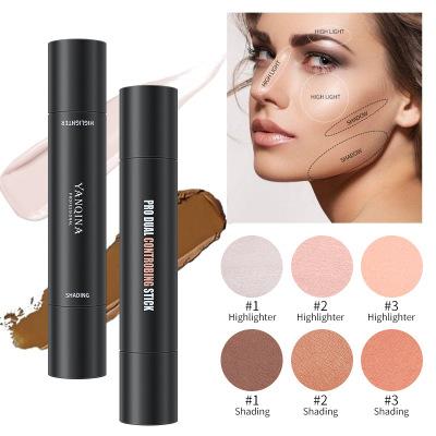 China Waterproof Dual Function Highlighter Bar Concealer Shadow Makeup Cream Contour Contour Stick for sale