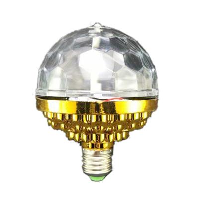 China Hot Selling ABS Stage Light 360 Rotation E27 RGB LED Crystal Magic Ball Light Bulb 3W DJ Bar Disco Effect Party Decoration Lamp for sale