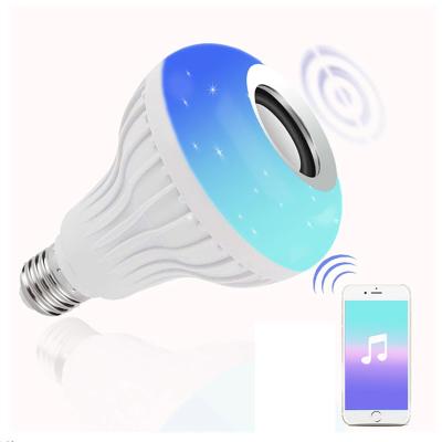 China Hot Smart ABS LED E27 Music Bulb Bluetooth RGB Color Changing Wireless Control Music Stereo Speaker Light Bulb for sale