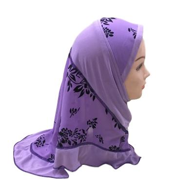 China Wholesale Polyester Printed Undercap Muslim Islamic Turban Headscarf Hijab Scarf Girls Arab Cover Amira Hijabs 2-7 Years Full for sale