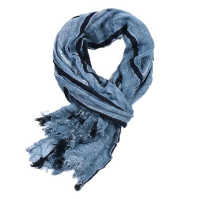 China Keep Wrinkle Warm Unisex Stripe Cotton Scarf Winter Style Men Scarves Wholesale for sale