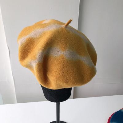 China Japan and Korean style Autumn Winter Women Wool dye knotting beret hats cashmere warm beret for sale