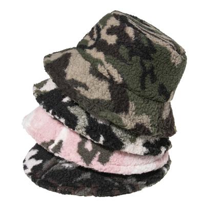 China Casual Women Warm Sunshade Bucket Hats Lady Autumn Winter Outdoor Lamb Fisherman Hat for sale