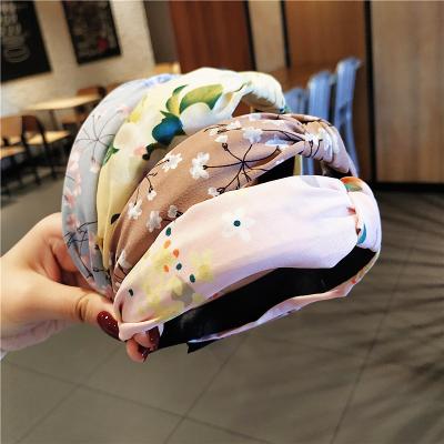 China Wholesale Environmental Friendly Hair Accessories For Ladies Hairbands Women Sweet Bridesmaid Floral Knotted Head Band for sale