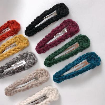 China Custom Winter Comfy Hair Plug Women Swear Hollow Hair Clips Hair Accessories Fashion Solid Color Clasp Hairpin for sale