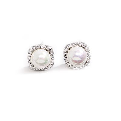 China CLASSIC Korean Fashion Earrings Czech Crystal Pearl Earring Ear Clips For Women for sale