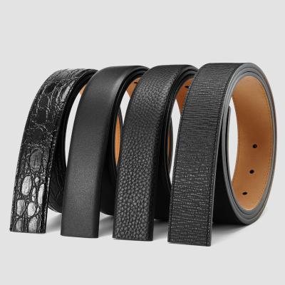 China The first layer whip men's belt luxury brand cowhide youth trend belt pure genuine leather high-grade genuine leather crocodile pattern trouser belt for sale