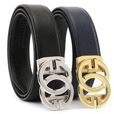 China First Layer Whip Factory Wholesale Dropshipping Automatic Men's Cowhide Steel Belt 3.4Stainless Leather One Piece Double Sided Belt for sale