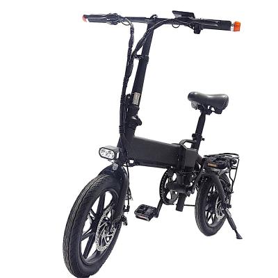 China 14*2.5 250W36V10.4ah Aluminum Alloy Frame Aluminum Alloy Turn Signals Fashionable Right Left Brake Light Mini Electric Portable Folding Bike for sale