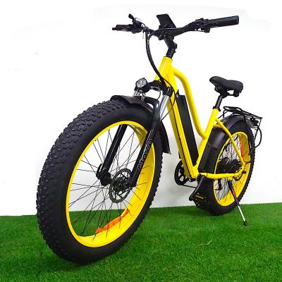 China Aluminum alloy 26 fat tire aluminum alloy frame 750w 48v 16Ah battery mountain ebike electric bicycles for sale