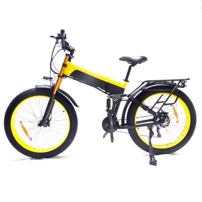 China Aluminum alloy 48v folding electric bicycle 17.5Ah battery 1000w electric motor 26inch fat tire (old) for sale