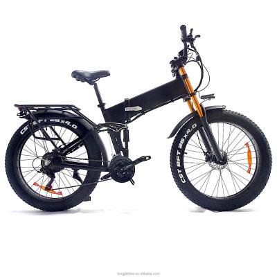 China Aluminum alloy ebike 1000w 48v full suspension fat tire ebike bicycles 26inch 17.5Ah battery electric bikes for sale