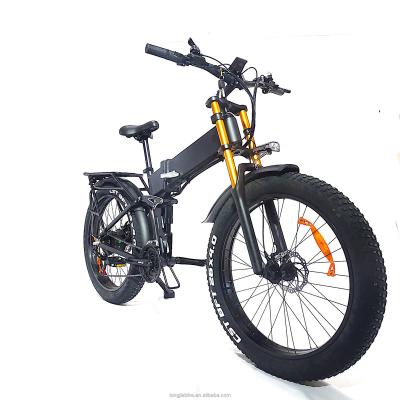 China Alloy 26inch 17.5Ah Electric Bike 1000w 48v Brushless Motor Folding Electric Bicycle Aluminum Mountain Bike for sale