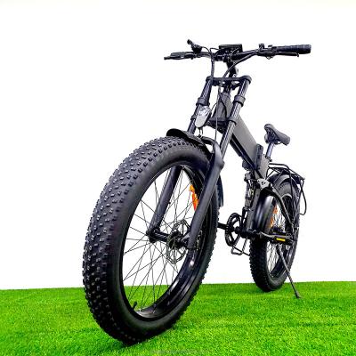 China 55km/h battery bafang 17.5Ah motor aluminum alloy double fork 26*4.0 1000W48V electric folding bike full suspension hydraulic brake fat tire for sale