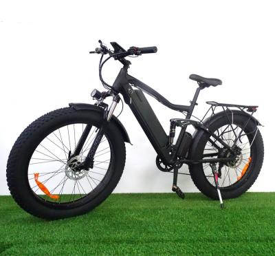 China 26inch aluminum alloy ebike frame full suspension 17.5Ah battery electric mountain bike for sale