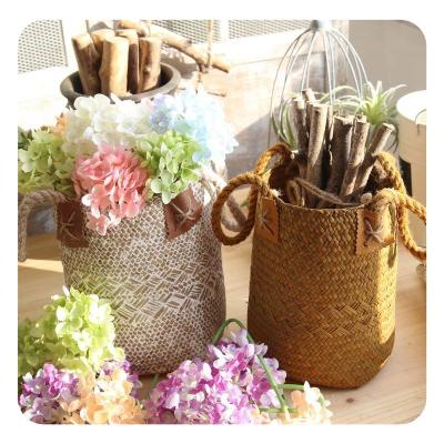 China Fasion Eco material origin type durable sample offer rustic design seagrass storage basket Folding Seagrass Belly Baskets for sale