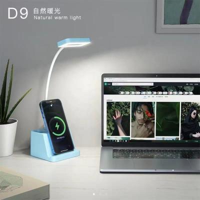 China Mobile Phone Charging Wholesale Product Qi Desk Lamp Night 15W Wireless Charging Pen Holder Wireless Charger for sale