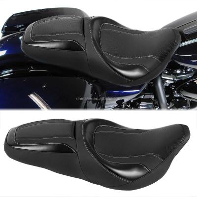 China Plastic JUMPER S03-07-GY Rider Passenger Seat Fit For Harley Touring Road Electra Glide 2009-2020 PU Leather+Foam+Iron+PP cc for sale