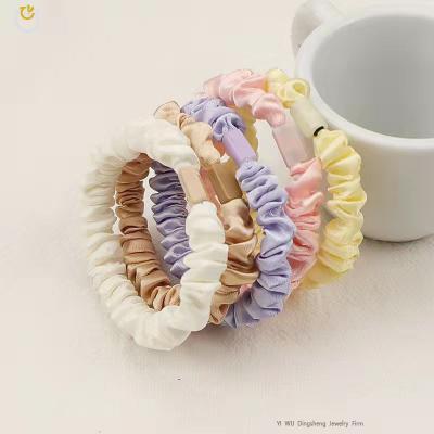 China 12pcs/box Daily Life High Quality Hair Band For Woman Hair Accessories Women Ponytail Hair Ties 100% Silk Scrunchies for sale