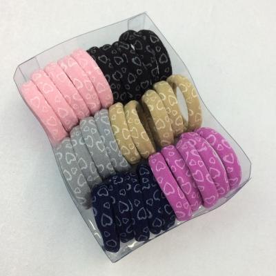 China Fashion 30pcs/box 5cm Custom Hair Ties Design Printed Towel Ring Hair Rope Elastic Hair Bands For Girls for sale