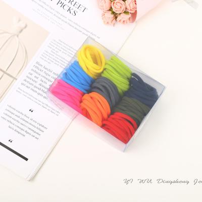 China 100pcs/box 5cm Colorful Traceless Hand Nylon Rubber Elastic Bands Towel Ring Round Hair Accessories for sale